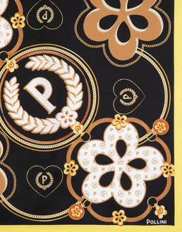 Silk scarf with Macro Symbols print Photo 3