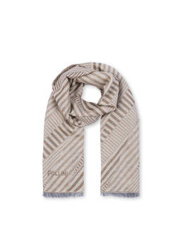 Cotton blend scarf with Stripes print Photo 2