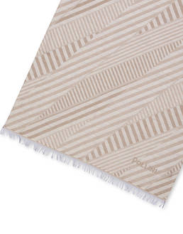 Sciarpa in misto cotone con stampa Stripes Photo 3