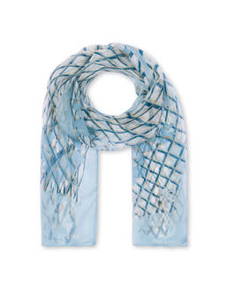 Silk scarf with Flowery Mesh print Photo 2