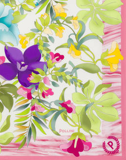 Silk scarf with flower print Photo 3