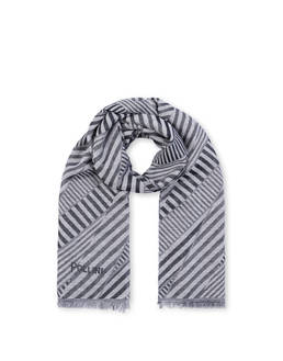 Cotton blend scarf with Stripes print Photo 2