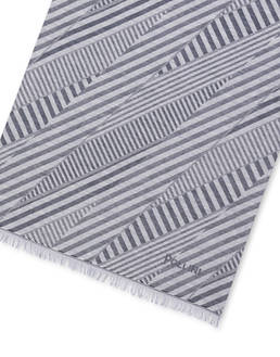 Cotton blend scarf with Stripes print Photo 3