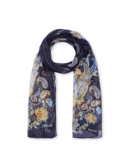 Silk blend scarf with Paisley print Photo 2