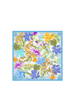 Silk scarf with flower print Photo 2