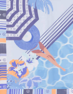 Silk scarf with Summer print Photo 3