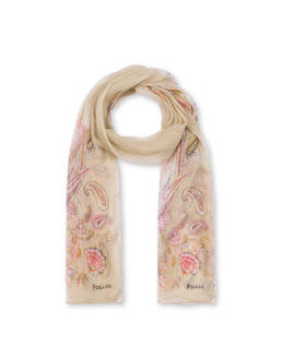 Silk blend scarf with Paisley print Photo 2