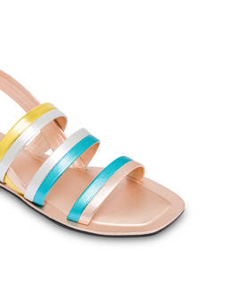 Rainbow patent nappa flat sandals Photo 4