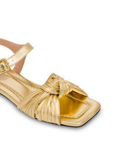 Sailor Knot flat sandals in metallic Nappa leather Photo 4