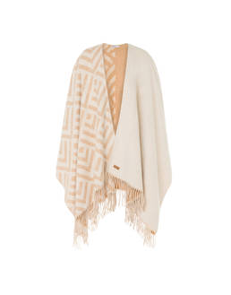 Cape adorned with jacquard embroidery and fringes Photo 1