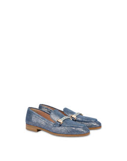 Pollini Flexy Metallic Suede Loafers Photo 2