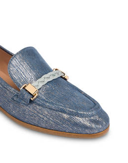 Pollini Flexy Metallic Suede Loafers Photo 4