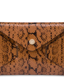 Mail clutch bag in python-print calfskin Photo 5