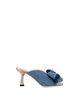 Pantoletten mit Absatz Denim Ribbon Bow Photo 1
