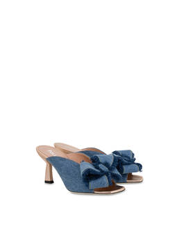 Pantoletten mit Absatz Denim Ribbon Bow Photo 2