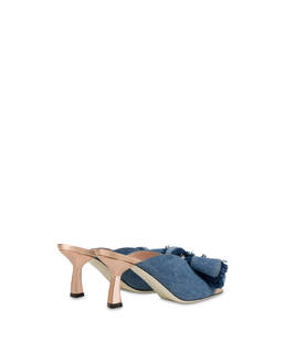 Pantoletten mit Absatz Denim Ribbon Bow Photo 3