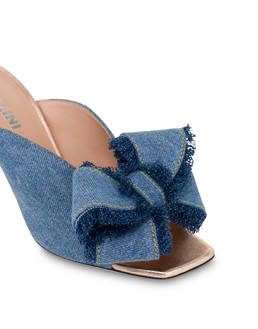Pantoletten mit Absatz Denim Ribbon Bow Photo 4