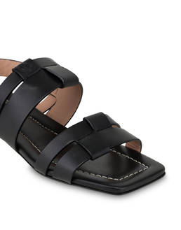 Flache Sandalen aus Overlay-Kalbsleder Photo 4