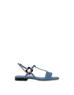 Flat-Sandalen Between The Lines aus Denim Photo 1