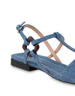 Flat-Sandalen Between The Lines aus Denim Photo 4