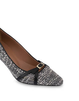 Double U Pump in Tweed + Calfskin Photo 4