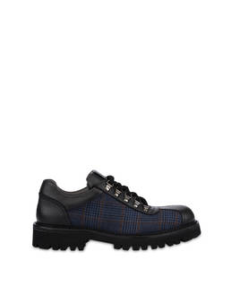 Low Budapest Boot in Wool Fabric and Tumbled Calfskin with Deerskin Pattern Photo 1