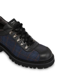 Low Budapest Boot in Wool Fabric and Tumbled Calfskin with Deerskin Pattern Photo 5