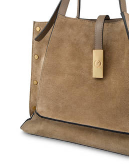 Austin Small Double Handle Bag in Split Leather Photo 4