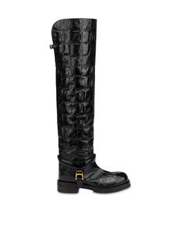 Over the Knee Boot Mia in Vitello stampato cocco Photo 1