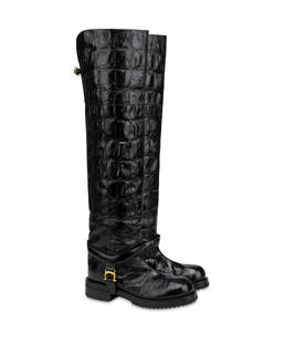 Over the Knee Boot Mia in Vitello stampato cocco Photo 2