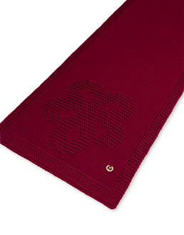 Sciarpa in misto lana con fiore jacquard ton sur ton Photo 3