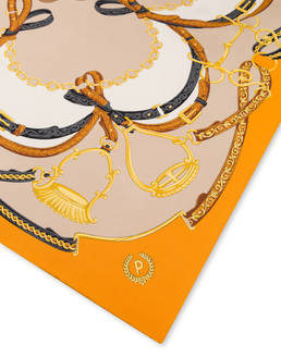Foulard in seta con stampa cinghie e staffe Photo 3