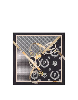 Foulard in seta con stampa macro logo e cinghie Photo 1