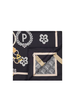 Foulard in seta con stampa macro logo e cinghie Photo 2