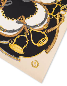 Foulard in seta con stampa cinghie e staffe Photo 3