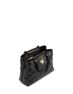 Small Double Handle Drop Bag in Matelassé (Quilted) Faux Leather Photo 3