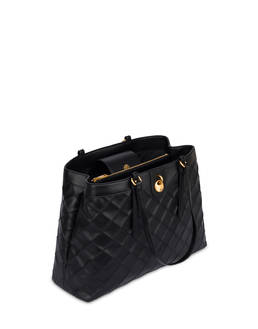 Double Handle Drop Bag in Matelassé (Quilted) Faux Leather Photo 3