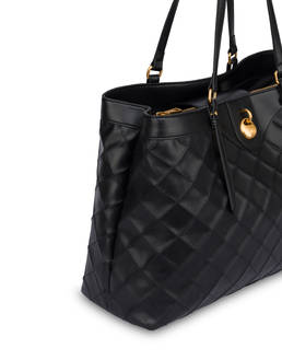 Double Handle Drop Bag in Matelassé (Quilted) Faux Leather Photo 4