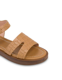 Sandale Flat Como aus Ziegenleder mit Kroko-Optik Photo 4