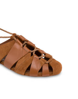 Flat Wave Sandal in Split Leather Photo 4