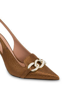 Pump Chain Light in bark-colored calf leather Photo 4