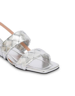 Flat Sandal Dama in Laminated Nappa Photo 4