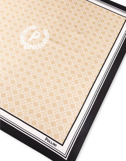 Foulard In Seta Con Stampa geometrica e logo centrale Photo 3