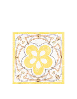 Foulard In Seta Con Stampa Cinghie E Staffe Beige Photo 2