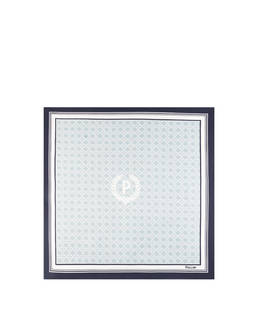 Foulard In Seta Con Stampa geometrica e logo centrale Photo 2