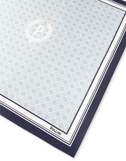 Foulard In Seta Con Stampa geometrica e logo centrale Photo 3