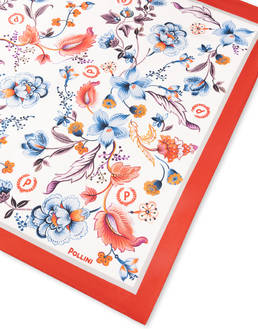 Foulard In Seta Con Stampa floreale su fondo bianco Photo 3