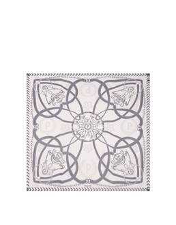 Foulard In Seta Con Stampa geometrica bicolore Photo 2