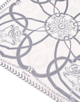 Foulard In Seta Con Stampa geometrica bicolore Photo 3