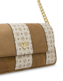 Interplay Shoulder Bag in Suede Fabric and Heritage PVC Photo 4